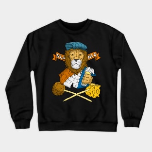 Dutch lion with beer and cheese. Crewneck Sweatshirt